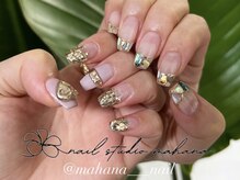 マハナ(mahana)/シェル&ラメのチグハグネイル☆