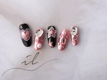 イル 神戸店/ピンクミラー×ストーンアート