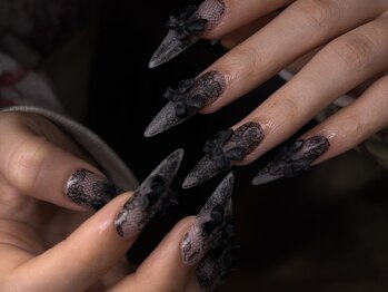 海外ネイル/長さだし/レース