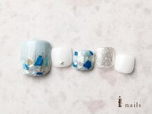 アイネイルズ 横浜EAST店(I-nails)/梅雨ラメシェルフットネイル