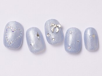 アイ ネイルズ 天神店(I nails)/キラキラブルーハート　￥
