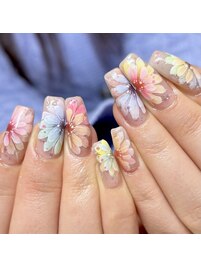 カラフル☆フラワーネイル