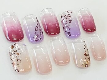 ネイルサロン クイール 小山店(NAIL SALON QUILL)/カラーグラデ+レオパード