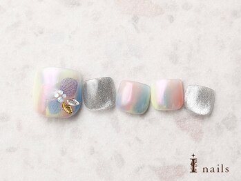 アイネイルズ 横浜EAST店(I-nails)/紫陽花マグネットフットネイル