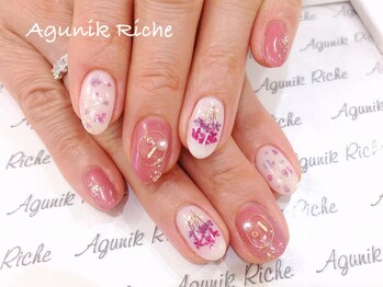 アグニークリッシェ(Agunik Riche)/【押し花ネイル】