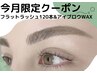 今月限定！フラットラッシュ120本＆眉毛WAX/12100円→9000円