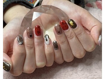 バレンタインネイル