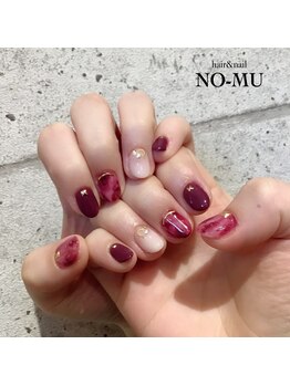 ノーム ネイル(NO-MU)/ボルドーのマーブル