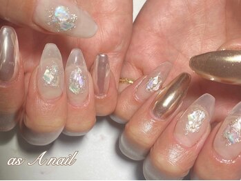 アズエーネイル(as A nail)の写真/シンプルなデザインでも目を引くネイルをご提案♪丁寧にケアをしたお爪だからこそ映えるシンプルネイル☆