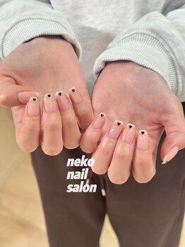 ネコ(Neko)/ハート　シンプル　定額ネイル