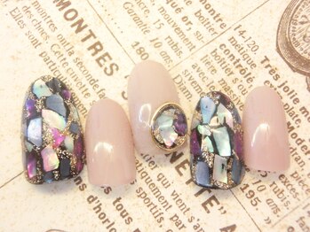 ネイルサロン ロゼオ(Nail salon Roseo)/■渋谷>9990円/シェル埋め尽くし