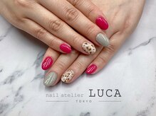 ネイルアトリエルカ(nail atelier LUCA)/W-398 ふんわりレオパードネイル