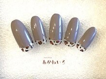 ネイルサロン あかねいろ/秋冬ベージュ　レオパード