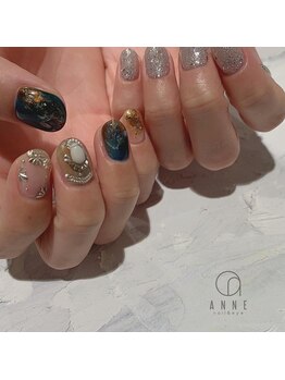 アンネ 梅田 GRACE店(ANNE)/夏のちぐはぐネイル