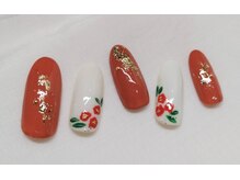 スピードネイル アンド アイ 宮交シティ店/#130【お花×金箔】