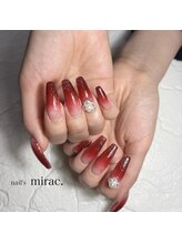 ネイルズミラク(nail's mirac.)/ボルドーグラデーションネイル