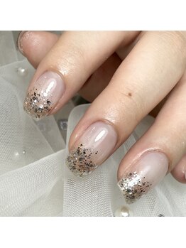 ケソン ネイル スタジオ(qeson nail studio)/【お客様ネイル】ラメグラ*.