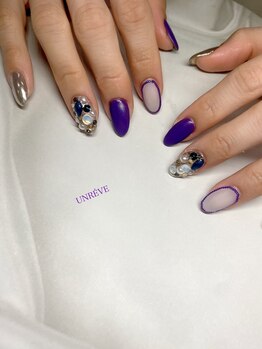 アンレーヴ(Un Reve)/パープル×ビジュー