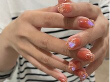 シェリーラメール 新宿店(cherie la mer)/ちゅるんオレンジネイル