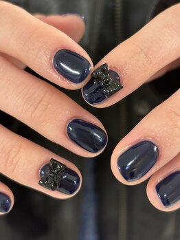 ラボテ(laboT)/ネイビー×リボン