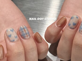 ネイルドットスタジオ 堺筋本町(NAIL DOT STUDIO)/水色チェック