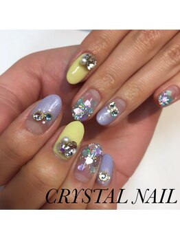 クリスタルネイル ボンベルタ橘店(CRYSTAL NAIL)/ワンカラー×フレンチネイル
