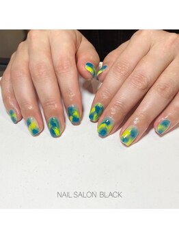 ブラック 池尻大橋店(BLACK)/ブルーマーブルネイル★