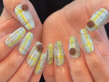 アイネイルズ 天神今泉店(I-nails)/【hinako】チェック薔薇