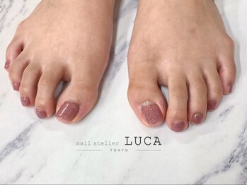 ネイルアトリエルカ(nail atelier LUCA)/W-397 くすみピンクフットネイル