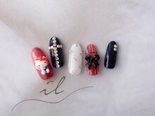 イル 神戸店/キャラクター×チェックネイル
