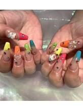 ジューシーネイルオオハシテン 大橋店(Juicynail)/カラフルフレンチ