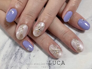 ネイルアトリエルカ(nail atelier LUCA)/W-437 大人上品ブライダルネイル