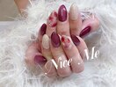 秋のボルドーニュアンスネイル