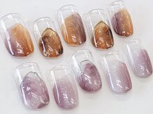 ネイルサロン クイール 小山店(NAIL SALON QUILL)/変形フレンチ+べっ甲