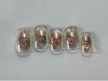 ネイルメゾン 天神店(NAIL MAISON)/ミラーぷっくりカフェラテ¥4550