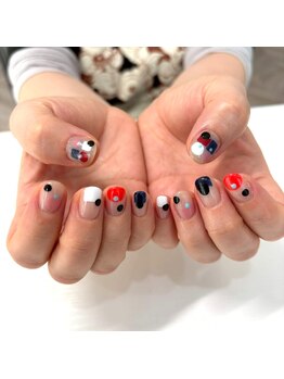 ショートネイル/手描きネイル
