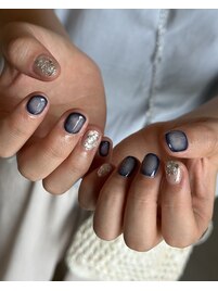 ネイビー囲みポイントアート