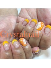 クリスタルネイル ボンベルタ橘店(CRYSTAL NAIL)/ワンカラー×フレンチネイル