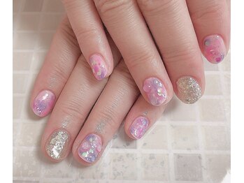 ココ ネイル(Coco Nail)/紫陽花カラーしずくnail