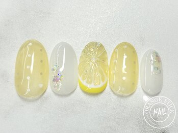 オレンジスティック/レモンネイル　柑橘ネイル