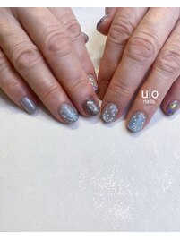 つぶつぶてがきパールの冬ネイル