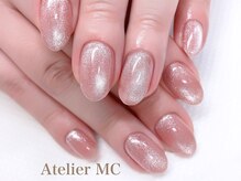 アトリエ エムシー 新富町(Atelier MC)/ピンク☆マグネットネイル