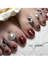 ネイルズミラク(nail's mirac.)/透け感ボルドーネイル