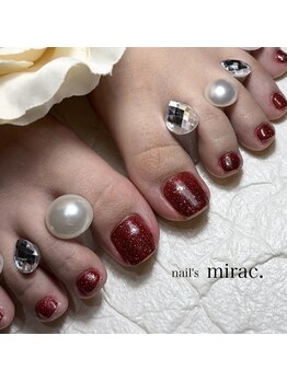 ネイルズミラク(nail's mirac.)/透け感ボルドーネイル