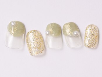 アイ ネイルズ 天神店(I nails)/シルキーグリーン　￥7000