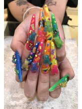 エスフィーネイルサロン ブリーユ(Esfy nailsalon Brille)/ネオンカラーロングスカルプ