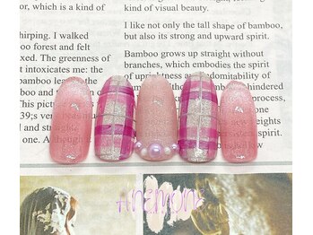 アネモネ(ANEMONE)/ビビットピンクチェックネイル☆