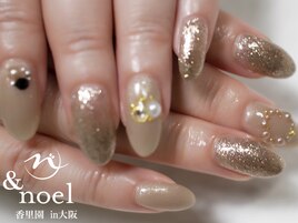 大人グレー指輪ブライダルネイル