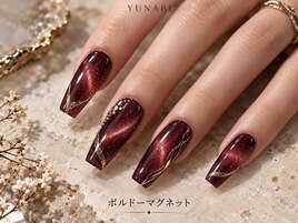 ボルドーロング×ゴールド