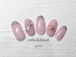 リボンガラスフレンチネイル